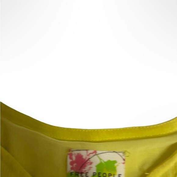 Free people Silk Vibrant Yellow Sundress with Floral embroidery - Picture 3 of 7